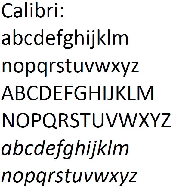 Calibri Font 