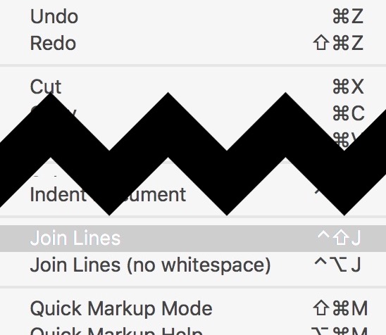 Join Lines extension in the Edit menu